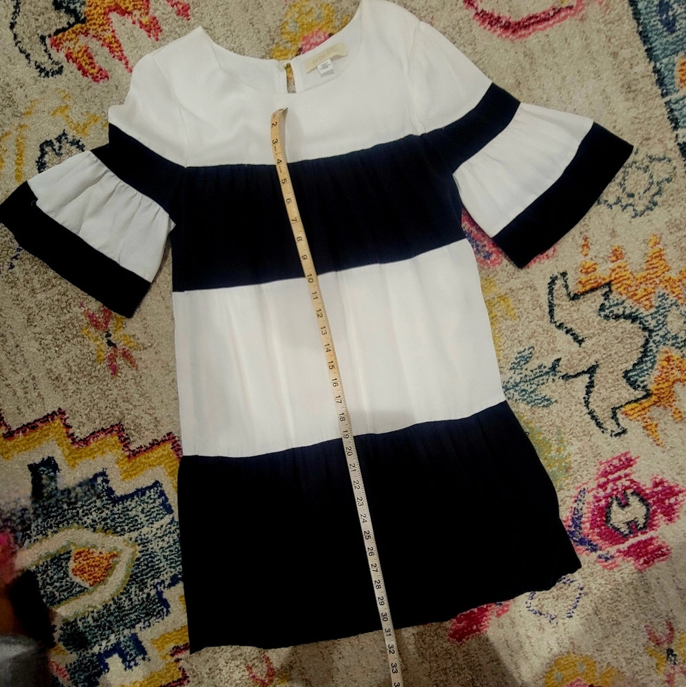 Anthropologie Everleigh Striped Bell Sleeve Tiered Dress - Picture 3 of 10